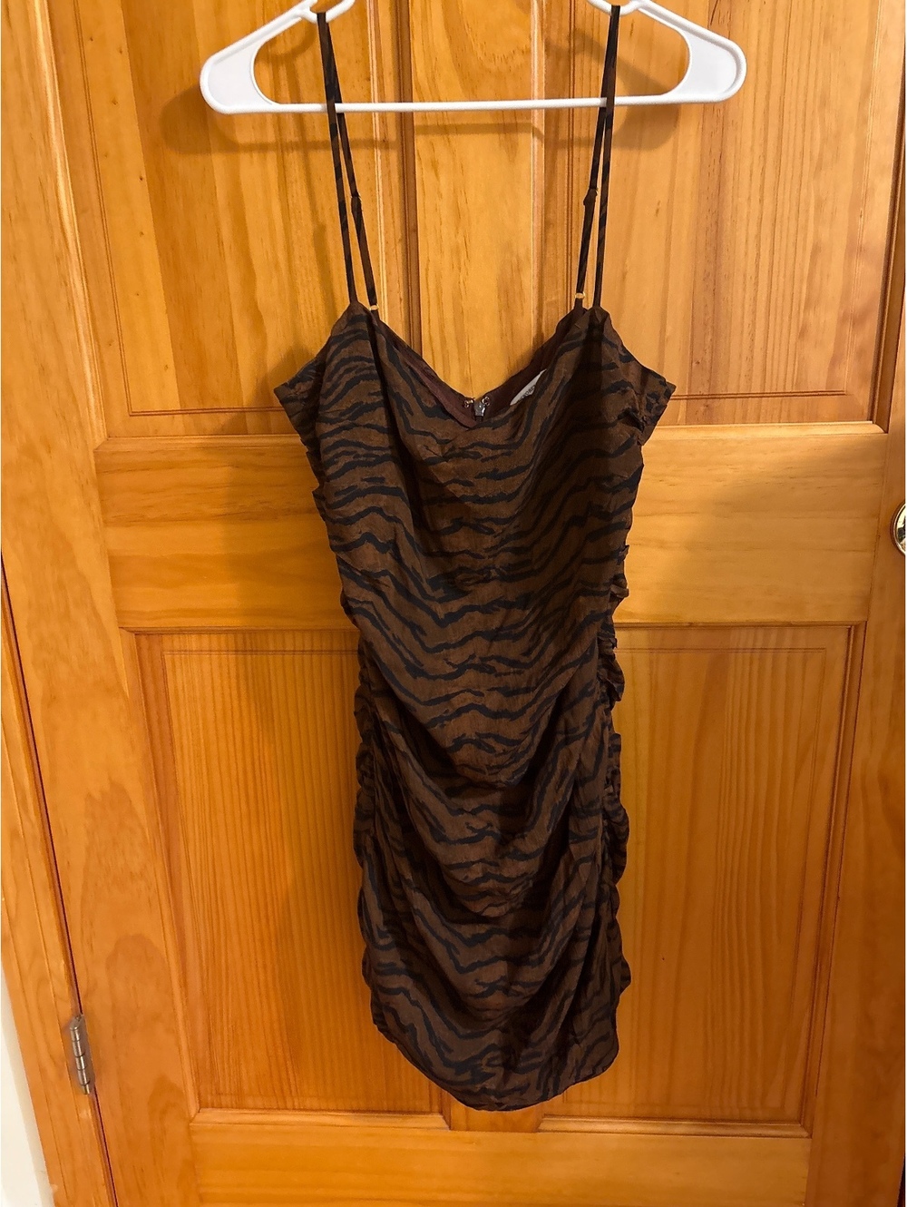 Retro Night Out Glam Revolve We Wore What Ronnie Tiger Print Ruched Mini Dress